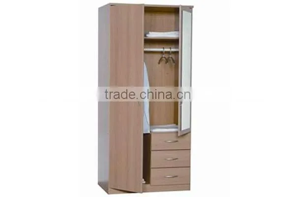 2 door modern kd melamine wooden wardrobe