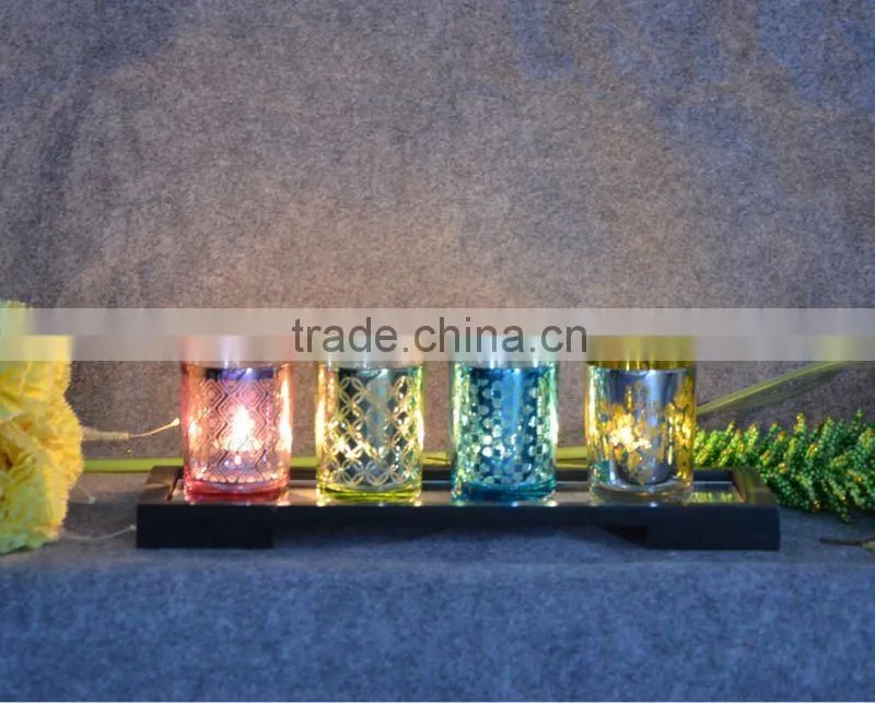 electroplate glass candle holder