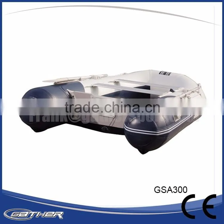 Gather CE certificate alumium floor inflatable fishing boat pvc