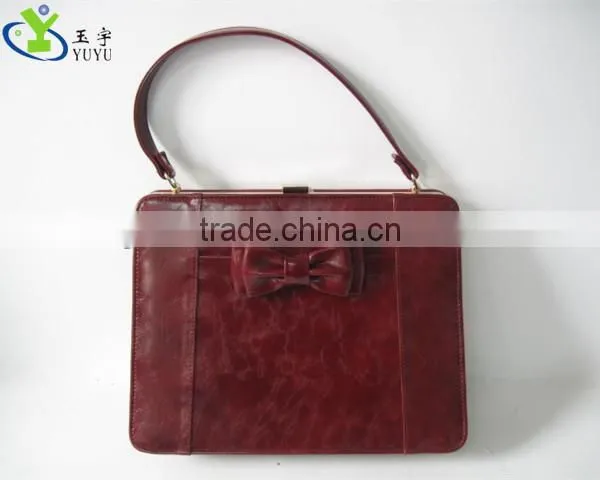 Ladies' PU bow shoulder bag vintage design