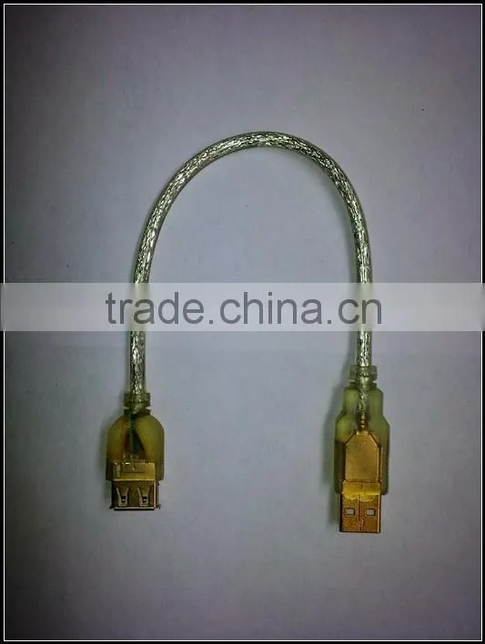 efficient 1ft transparent AM to AF usb2.0 cable extension cord