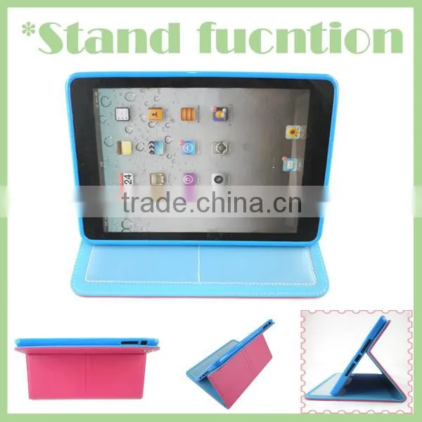 Leather+TPU tablet case for ipad 2/3/4 stand funtion PU+TPU cover for ipad 4 in stock wholesale