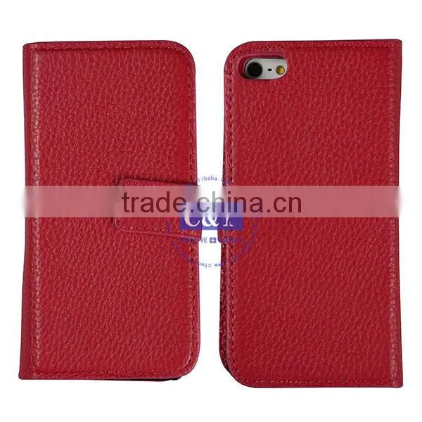 C&T Flower Flip Folio Wallet Magnetic Closure PU Leather Cover for Iphone SE