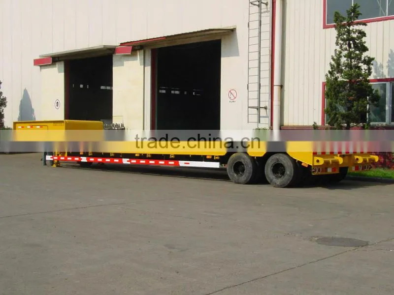 50tons Tire Uncovered Type Low Boy Trailer With Mechanical Ladders,Low Bed Truck Trailer Price (hydraulic Ladders Are Optional)