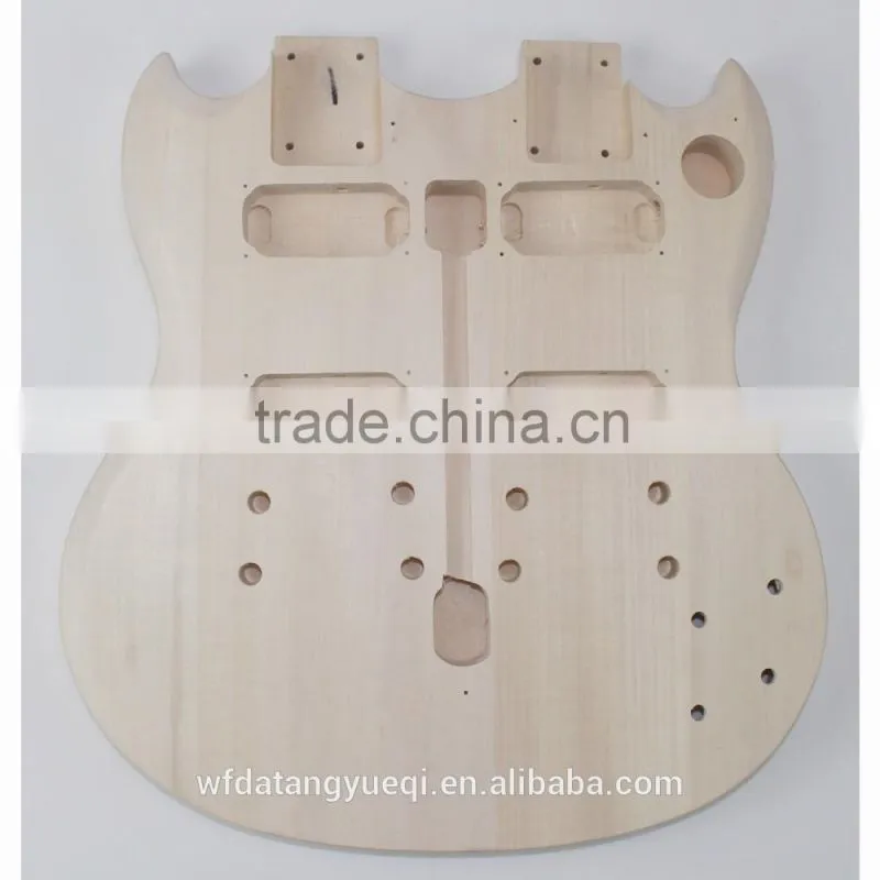 Double neck unfinished DIY electric guitar kit