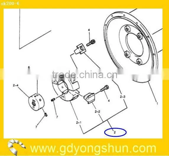 Excavator Coupling YN30P01002F2 for SK200-6/SK200LC-6 hydraulic pump