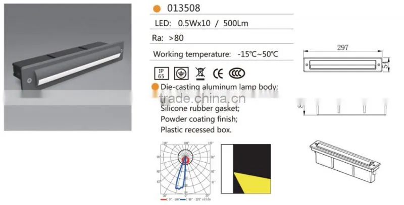 W-013508 IP54 5W LED wall mounted lamps,CE approved outdoor bracket lamp