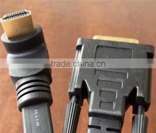 flat type 90 Degree HDMIA Male to DVI Male cable top quality cabletolink