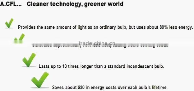 CE RoHS Approved 8000 hourrs 2U Energy Saving Lamp