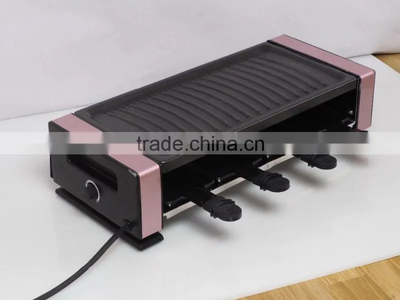 Stainless steel raclette grill for indoor use 8 person