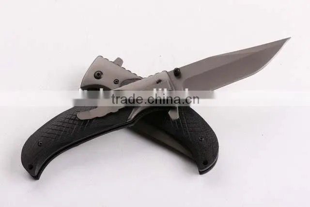 OEM black G10 handle 440 folding camping knife