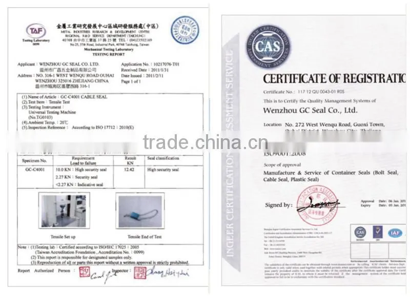 Plastic Security Trailers seal GC-P007 With smooth lock