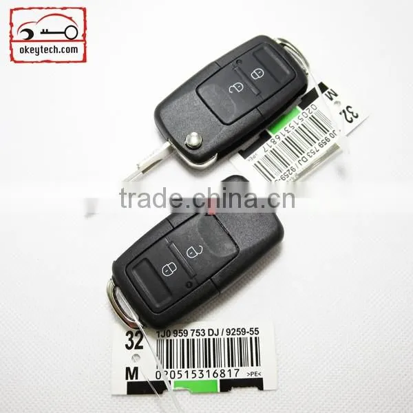 High Quatity Car Key for vw romote button key shell for 1J0 959 753 DJ vw flip remote key shell