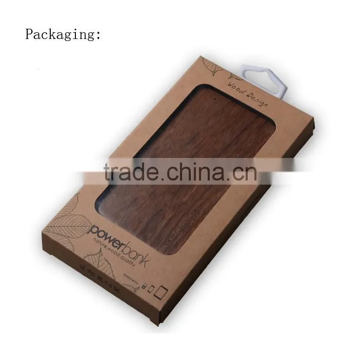4000mah Slim Wood Power Bank Backup Battery Portable Charger