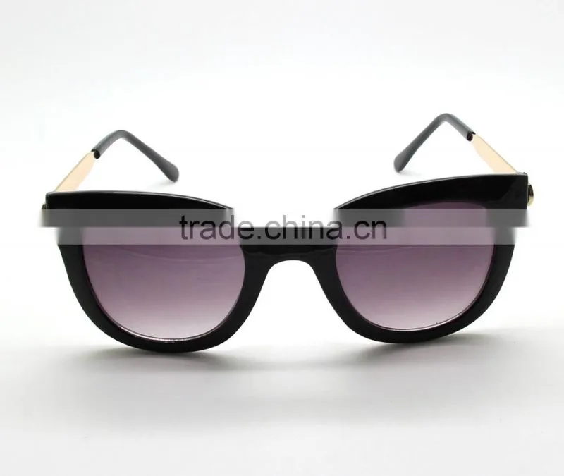unisex transparent frame metal leg Costomized cheap fashion sunglasses