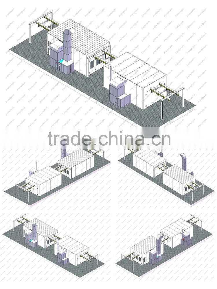 JF custom design automatic painting line for 4s car shop