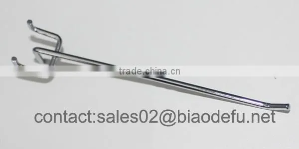 Chrome metal hook for pegboard