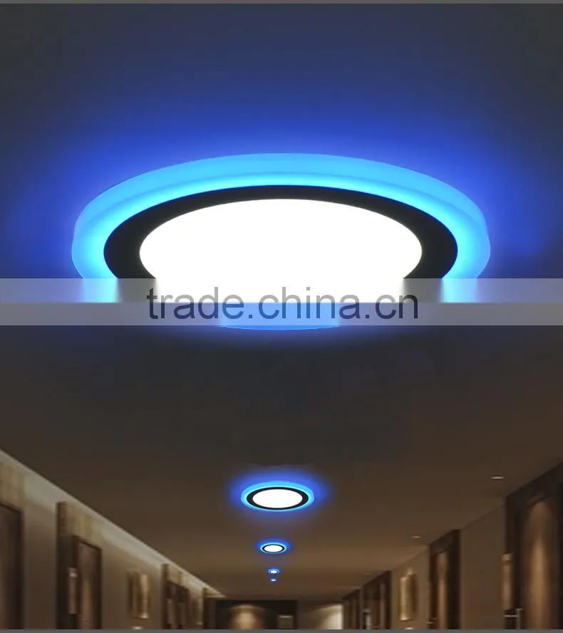 Decorative double color 12+4w LED panel light blue+white