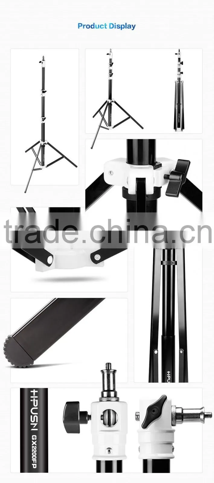 Professional refined aluminum tube light stand for photo studio flash umbrellas reflector