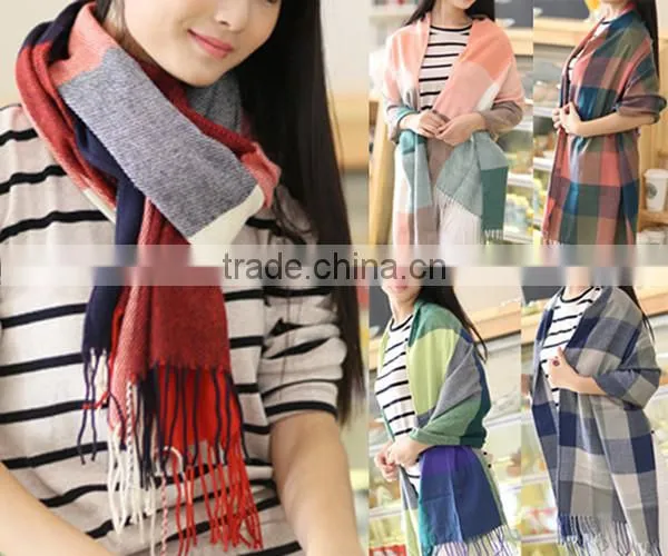 81310125 varicolored grid scarf