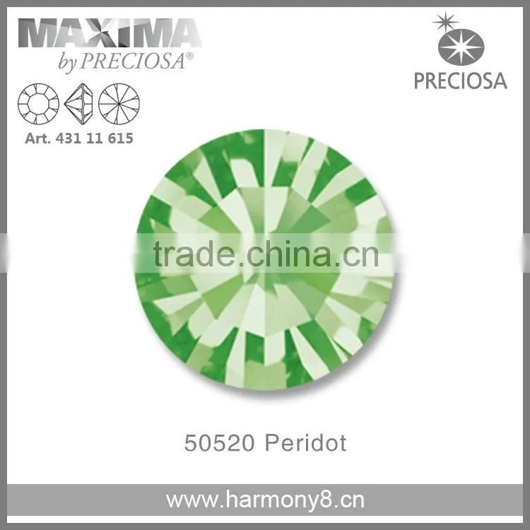 Original PRECIOSA MC Chaton Maxima, Peridot Point Back Rhinetsone