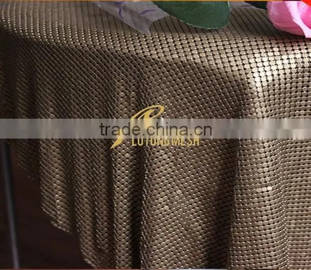 Metal sequin fabric for room divider
