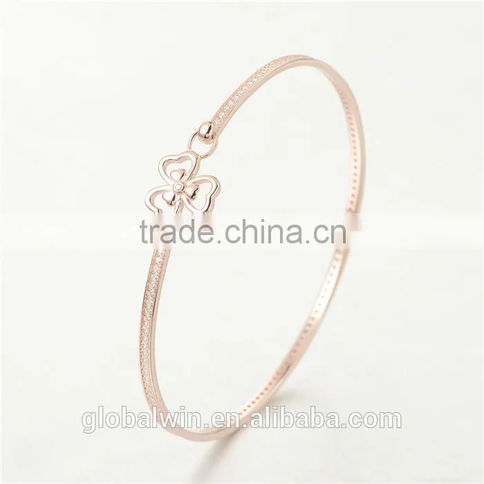 Fashion Jewelry 14K Gold Plated Anklets Bangles With Clear Cz