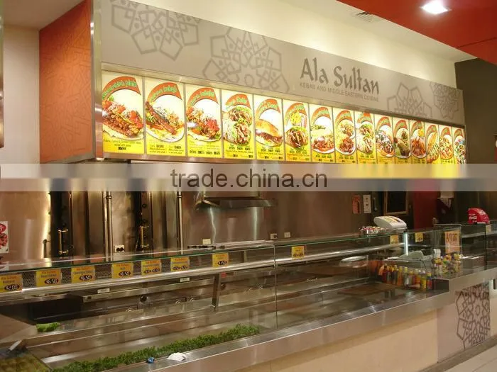 New fast food advertising illuminated led menu board menu cover