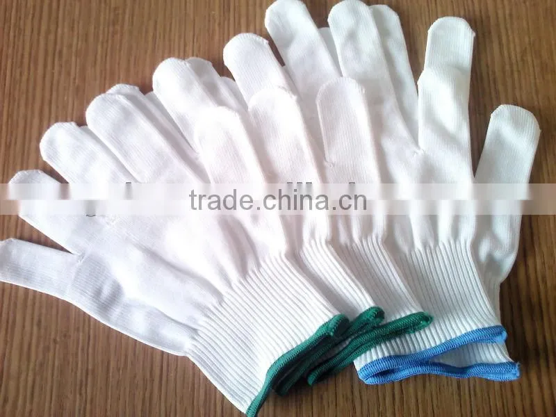 ESD gloves, HAND GLOVE plastic dropping on fabric gloves