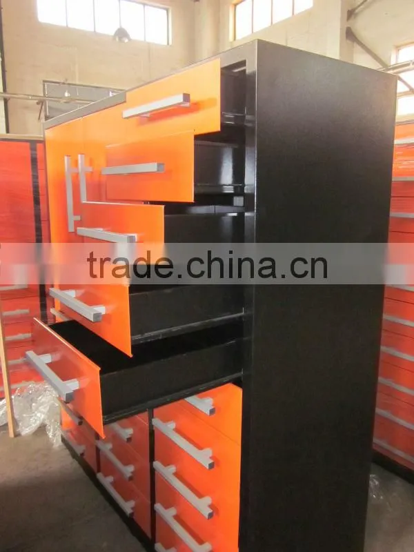 Single rail with chest and drawers tool cabinet