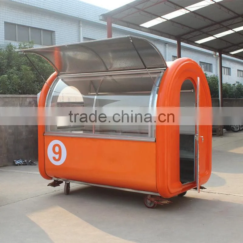 HOT Selling Stainless Steel Street Vending Food Cart Kiosk
