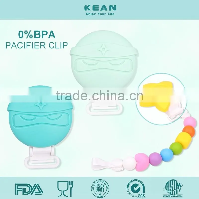 Mixed Shape Rubber Baby Pacifier Chain Clamp