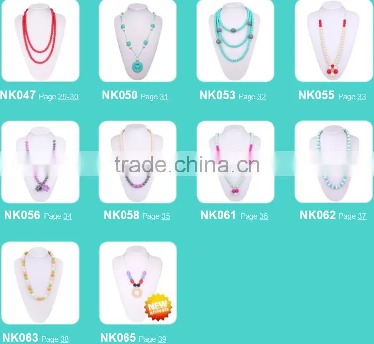 latest design beads necklace star silicone bead heart shape bead baby teething