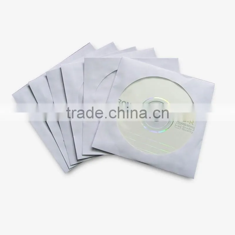 High Quality CD DVD White Paper Sleeve with Clear Window and Flap Envelopes