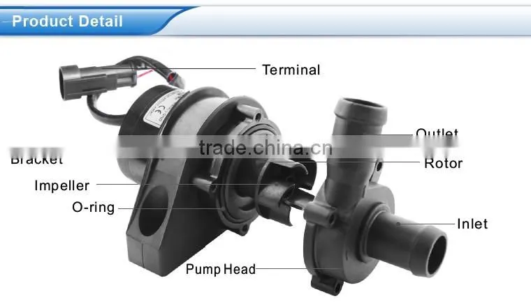Brushless circulation 12v or 24v dc mini hot water circulating car pump