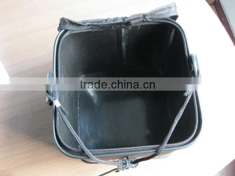 New Foldable Bucket Pail Square Rock Fishing Lure Baits Live Fish Tank Rope EVA