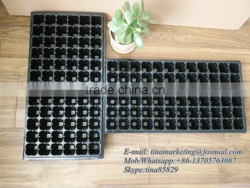 China Manufactory Black Plastic Vegetable Nursery Seed Starting Tray with 72 Cell Rooting Plugs Ready to Plant Seed Tray