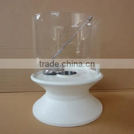 decorative corkscrew metal&round glass bio ethanol fireplace