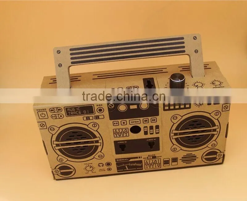 Creative DIY Foldable Loudspeaker Box Consist with Paper Materials, Funny Puzzle Loudspeaker, Classical Style LoudSpeaker box