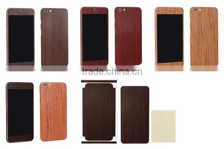 Wood grain full body phone sticker screen protective film for iphone 6/plus