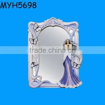 Gothic resin skull hand mirror crafts