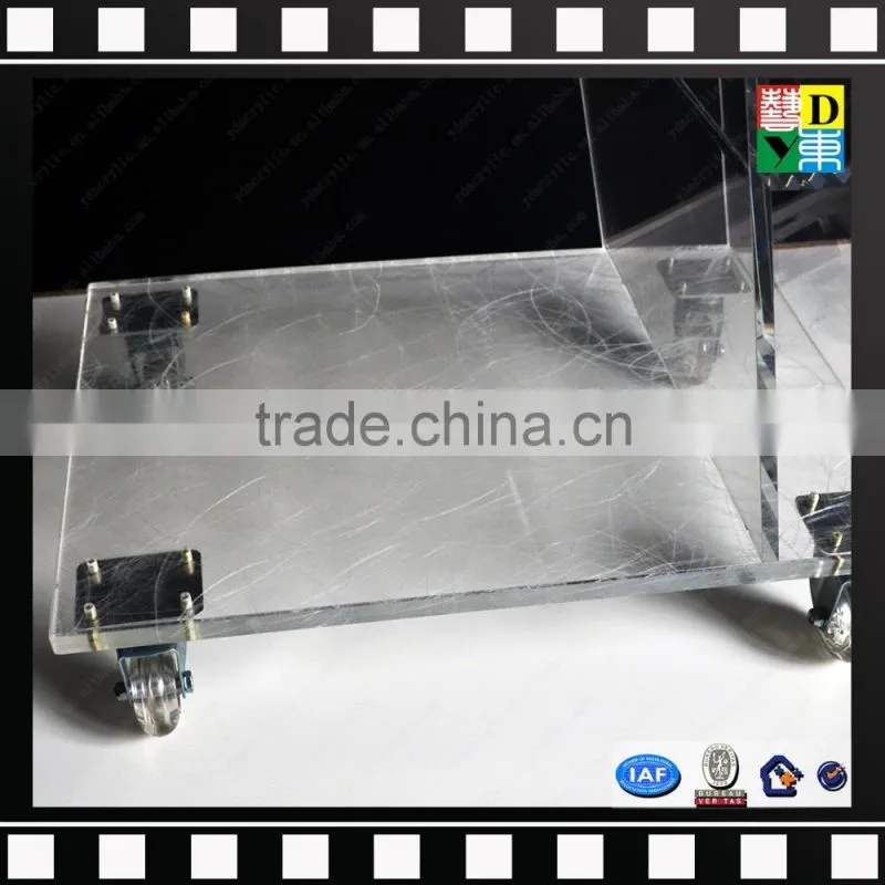 Acrylic luggage cart food serving cart modern clear acrylic hotel trolley from china manufacturer