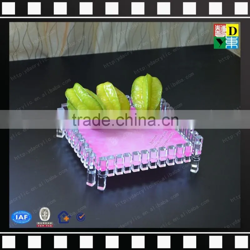 Square restaurant dinner plates&acrylic fruit svring tray from shenzhen yidong