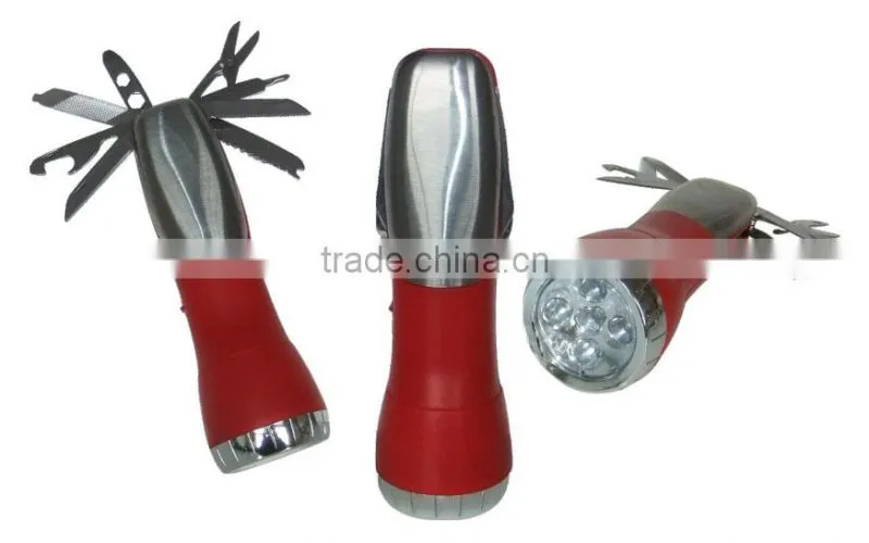 Multifunctional 5 LED high power flashlight with emergency tool