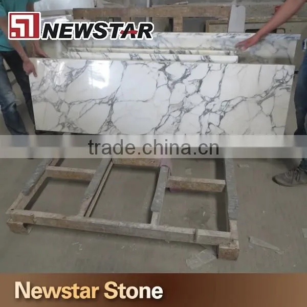 Newstars stone kitchen prefab marble arabescato white countertop