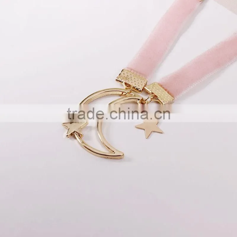 gold love letter moon star charms bracelet gold chain bracelet silk ribbon bracelet