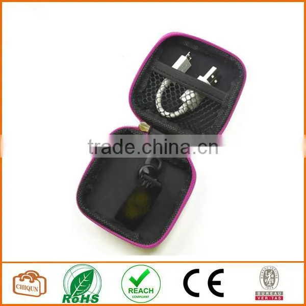 Square Shaped Carrying Hard Case Storage Bag for MP3/MP4 Bluetooth Earphone Earbuds with Mesh Pocket, Zipper Enclosure