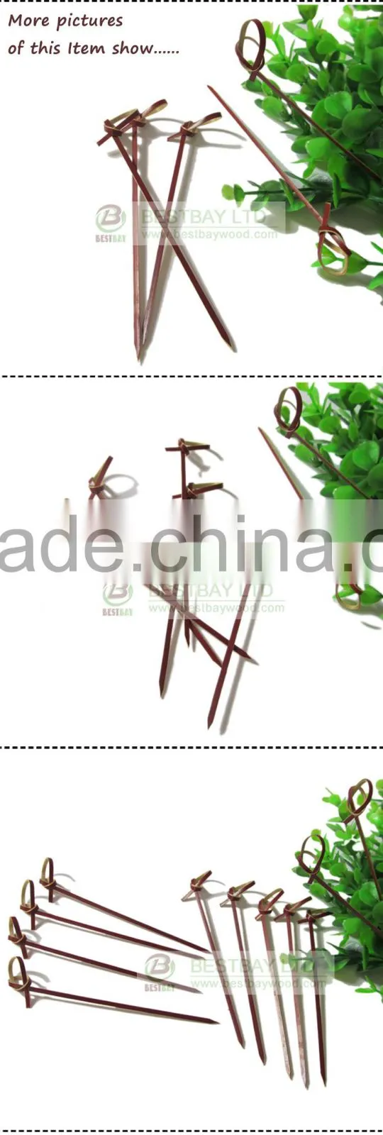 bamboo knot skewer green,black,red color