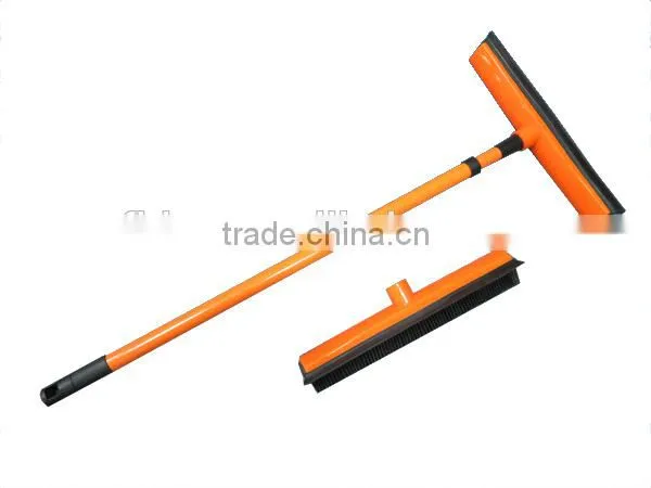 House Cleaning Rubber Brush Floor Mop Squeegee with Extensible iron hande