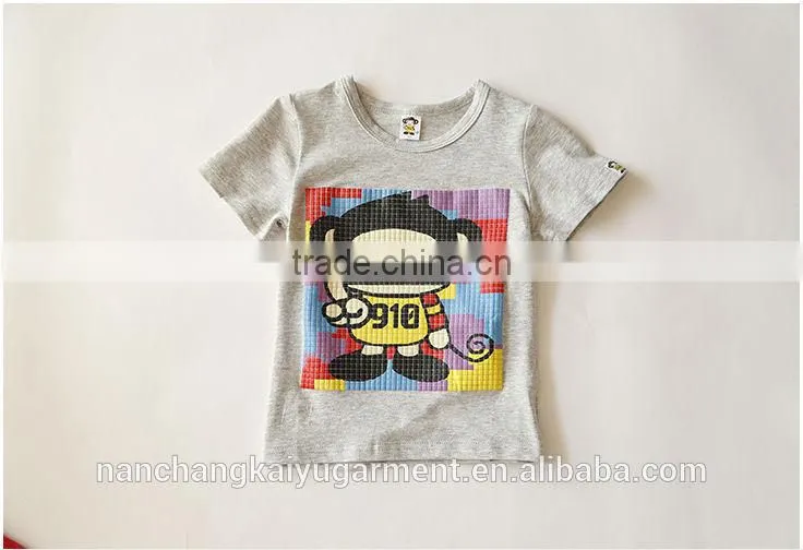 Wholesale cartoon print cotton T shirt for children